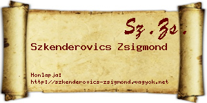 Szkenderovics Zsigmond névjegykártya